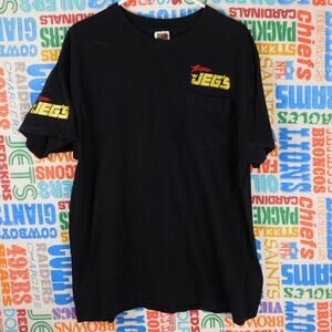 Vintage 90s JEGS Racing T Shirt XL Fruit of the Loom Black NHRA USA
